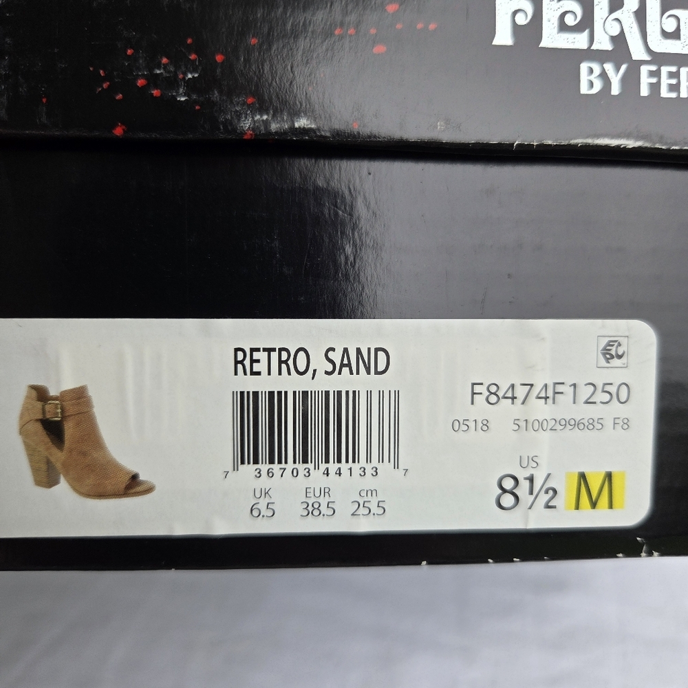 Fergalicious Retro Peep Toe Sandal Size-8.5 - Picture 10 of 10